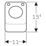 Sistema de descarga de Geberit para inodoros con accionamiento de descarga neumático, descarga simple,